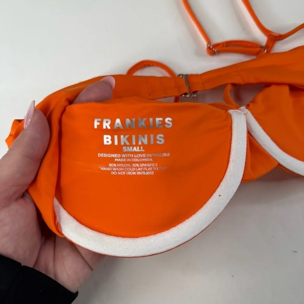 Frankie’s‎ Bikinis Hazel Underwire Orange Bikini Top Size Small